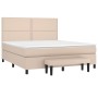 Cama box spring con colchón cuero sintético capuchino 180x200cm