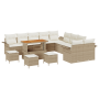 Juego De Sofás De Jardín De 14 Piezas Con Cojines Beige Poliratán Acacia | Foro24.es | Tu tienda online para hogar, jardín y más Foro24.es