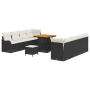 Set de Sofá de Jardín de 11 Piezas con Cojines Negro Poliratán Acacia | Foro24.es | Tu tienda online para hogar, jardín y más Foro24.es