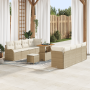 Juego de Sofá de Jardín de 11 Piezas con Cojines Beige Ratán Poliéster Acacia | Foro24.es | Tu tienda online para hogar, jardín y más Foro24.es