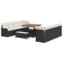 Juego de Sofá de Jardín de 11 Piezas con Cojines Negros de Poliratán de Acacia by , Outdoor sofas - Ref: Foro24-3362245, Pric...
