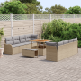 Conjunto de Sofá de Jardín de 11 Piezas con Cojines Beige Poliratán Acacia | Foro24.es | Tu tienda online para hogar, jardín y más Foro24.es