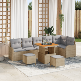 Conjunto de 9 Piezas de Sofás de Jardín con