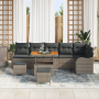 Juego de Sofás de Jardín de 9 Piezas con Cojines Gris Poliratán Acacia | Foro24.es | Tu tienda online para hogar, jardín y más Foro24.es