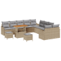 Juego de Sofá de Jardín de 13 Piezas con Cojines Beige Poliratán Acacia | Foro24.es | Tu tienda online para hogar, jardín y más Foro24.es