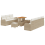 Juego de Sofás de Jardín de 10 Piezas con Cojines Beige Poliratán Acacia | Foro24.es | Tu tienda online para hogar, jardín y más Foro24.es