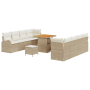Juego de Sofá de Jardín de 11 Piezas con Cojines Beige Poliratán Acacia | Foro24.es | Tu tienda online para hogar, jardín y más Foro24.es