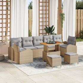 Conjunto de Sofás de Jardín de 10 Piezas con