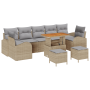 Conjunto de Sofás de Jardín de 10 Piezas con Cojines Beige Ratán Acacia | Foro24.es | Tu tienda online para hogar, jardín y más Foro24.es