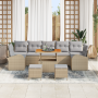 Conjunto de Sofás de Jardín de 10 Piezas con Cojines Beige Ratán Acacia | Foro24.es | Tu tienda online para hogar, jardín y más Foro24.es