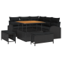 Juego de Sofá de Jardín de 8 Piezas con Cojines de Poliratán Negro Acacia by , Outdoor sofas - Ref: Foro24-3362384, Price: 61...