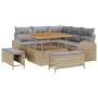 Juego de Sofá de Jardín de 8 Piezas con Cojines Beige Poliratán Acacia | Foro24.es | Tu tienda online para hogar, jardín y más Foro24.es