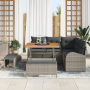 Conjunto de Sofá de Jardín de 8 Piezas con Cojines de Rattan Acacia Gris by , Outdoor sofas - Ref: Foro24-3362388, Price: 610...