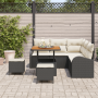 Juego de Sofás de Jardín de 8 Piezas con Cojines Negro Ratan Polimérico Acacia | Foro24.es | Tu tienda online para hogar, jardín y más Foro24.es
