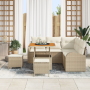 Juego de sofá de jardín de 8 piezas con cojines beige de ratán y acacia | Foro24.es | Tu tienda online para hogar, jardín y más Foro24.es