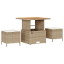 Juego de sofá de jardín de 8 piezas con cojines beige de ratán y acacia | Foro24.es | Tu tienda online para hogar, jardín y más Foro24.es