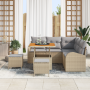 Juego de Sofás de Jardín de 8 Piezas con Cojines Beige de Ratán Poliéster Acacia | Foro24.es | Tu tienda online para hogar, jardín y más Foro24.es