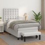 Cama box spring con colchón cuero sintético blanco 90x190 cm en Camas y somieres | Comprar online en Foro24