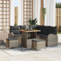 Conjunto de Sofá de Jardín de 8 Piezas con Cojines Ratán Poligris Acacia | Foro24.es | Tu tienda online para hogar, jardín y más Foro24.es