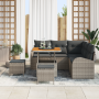 Conjunto de Sofá de Jardín de 8 Piezas con Cojines Ratán Poligris Acacia | Foro24.es | Tu tienda online para hogar, jardín y más Foro24.es