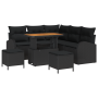 Sofá de Jardín de 8 Piezas con Cojines Negro Poliratán Acacia by , Outdoor sofas - Ref: Foro24-3362394, Price: 522,90 €, Disc...