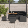 Sofá de Jardín de 8 Piezas con Cojines Negro Poliratán Acacia by , Outdoor sofas - Ref: Foro24-3362394, Price: 522,90 €, Disc...