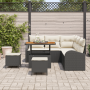 Juego de Sofá de Jardín de 8 Piezas con Cojines Negro Poliratán Acacia | Foro24.es | Tu tienda online para hogar, jardín y más Foro24.es