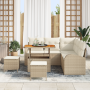 Juego de Sofá de Jardín de 8 Piezas con Cojines Beige Ratán Sintético Acacia | Foro24.es | Tu tienda online para hogar, jardín y más Foro24.es
