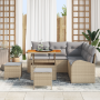 Conjunto de Sofá de Jardín de 8 Piezas con Cojines Beige Ratán Sintético Acacia von , Outdoor-Sofas - Ref: Foro24-3362397, Pr...