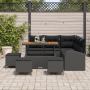 Juego de Sofá de Jardín de 9 Piezas con Cojines Ratán Negro Acacia by , Outdoor sofas - Ref: Foro24-3362399, Price: 576,79 €,...