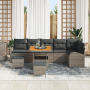 Juego Sofá Jardín 9 Piezas Cojines Gris Ratán Acacia | Foro24.es | Tu tienda online para hogar, jardín y más Foro24.es