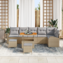 Conjunto de Sofá de Jardín de 9 Piezas con Cojines Beige Ratán Poliéster Acacia | Foro24.es | Tu tienda online para hogar, jardín y más Foro24.es