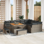 Juego de Sofás de Jardín de 12 Piezas con Cojines Gris de Ratán Polietileno Acacia by , Outdoor sofas - Ref: Foro24-3362428, ...