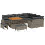 Juego de Sofás de Jardín de 12 Piezas con Cojines Gris de Ratán Polietileno Acacia by , Outdoor sofas - Ref: Foro24-3362428, ...
