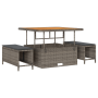 Juego de Sofás de Jardín de 12 Piezas con Cojines Gris de Ratán Polietileno Acacia by , Outdoor sofas - Ref: Foro24-3362428, ...