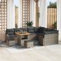 Juego de Sofás de Jardín de 12 Piezas con Cojines Gris Poliratán Acacia | Foro24.es | Tu tienda online para hogar, jardín y más Foro24.es