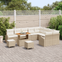 Juego de Sofás para Jardín de 12 Piezas con Cojines Beige Poliratán Acacia | Foro24.es | Tu tienda online para hogar, jardín y más Foro24.es