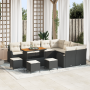 Juego de Sofá de Jardín de 13 Piezas con Cojines Negro Poliratán Acacia | Foro24.es | Tu tienda online para hogar, jardín y más Foro24.es
