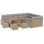 Juego de Sofá de Jardín de 13 Piezas con Cojines Beige Ratán Poliéster Acacia | Foro24.es | Tu tienda online para hogar, jardín y más Foro24.es