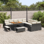 Set de Sofá de Jardín de 13 Piezas con Cojines de Ratán Negro y Acacia | Foro24.es | Tu tienda online para hogar, jardín y más Foro24.es