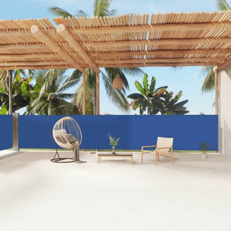 Retractable blue side awning 140x1200 cm by vidaXL, Umbrellas - Ref: Foro24-318064, Price: 112,15 €, Discount: %