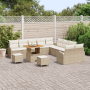 Juego de Sofá de Jardín de 13 Piezas con Cojines Beige de Poliratán Acacia | Foro24.es | Tu tienda online para hogar, jardín y más Foro24.es