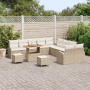 Juego de Sofá de Jardín de 13 Piezas con Cojínes en Ratán Beige y Acacia | Foro24.es | Tu tienda online para hogar, jardín y más Foro24.es