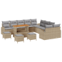 Conjunto de Sofá de Jardín de 14 Piezas con Cojines Beige Poliratán Acacia | Foro24.es | Tu tienda online para hogar, jardín y más Foro24.es