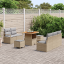 Juego de Sofás de Jardín de 8 Piezas con Cojines Beige Poliratán Acacia | Foro24.es | Tu tienda online para hogar, jardín y más Foro24.es