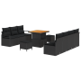 Conjunto de 10 Piezas de Sofás de Jardín con Cojines Ratán Poliéster Negro Acacia | Foro24.es | Tu tienda online para hogar, jardín y más Foro24.es