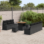 Conjunto de 10 Piezas de Sofás de Jardín con Cojines Ratán Poliéster Negro Acacia | Foro24.es | Tu tienda online para hogar, jardín y más Foro24.es