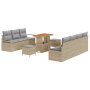Conjunto de Sofá de Jardín de 10 Piezas con Cojines Beige Ratán Sintético Acacia | Foro24.es | Tu tienda online para hogar, jardín y más Foro24.es
