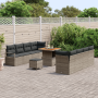 Conjunto de sofá de jardín de 11 piezas con cojines gris de poliratán acacia | Foro24.es | Tu tienda online para hogar, jardín y más Foro24.es