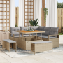 Conjunto de Sofá de Jardín de 8 Piezas con Cojines Beige Ratán Poli Acacia | Foro24.es | Tu tienda online para hogar, jardín y más Foro24.es